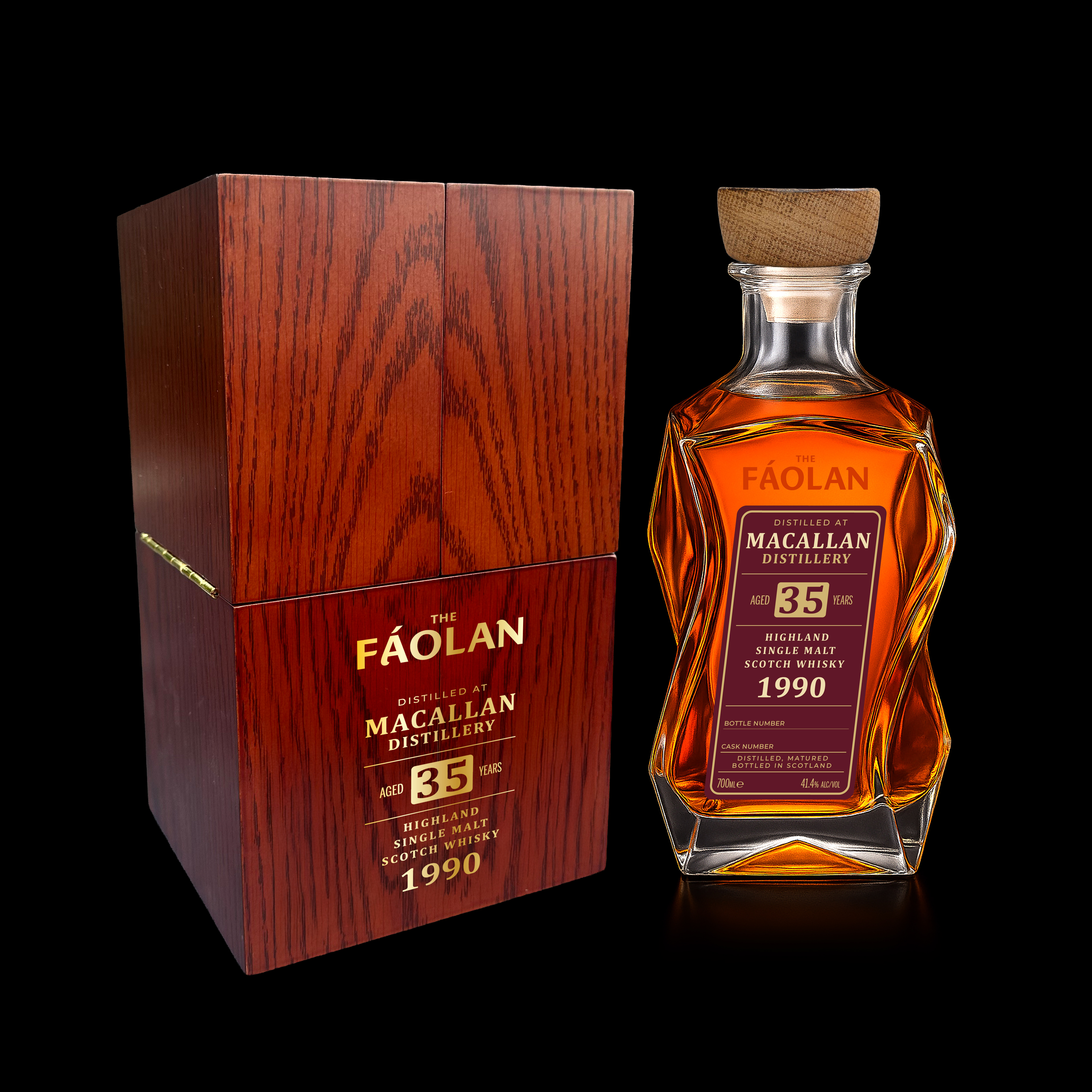 The Fáolan bottle and presentation box